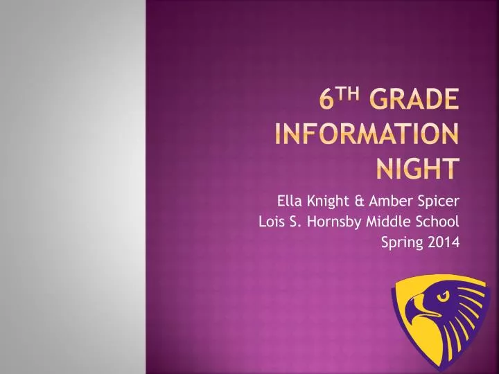6 th grade information night