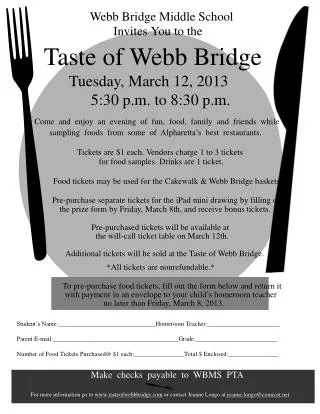 Taste of Webb Bridge