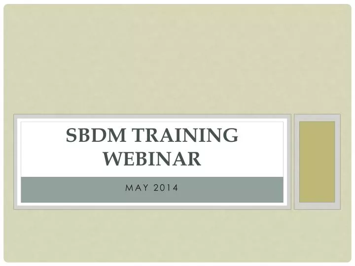 sbdm training webinar