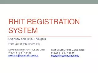 RHIT Registration System