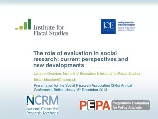 The role of evaluation in social research: current perspectives and new developments