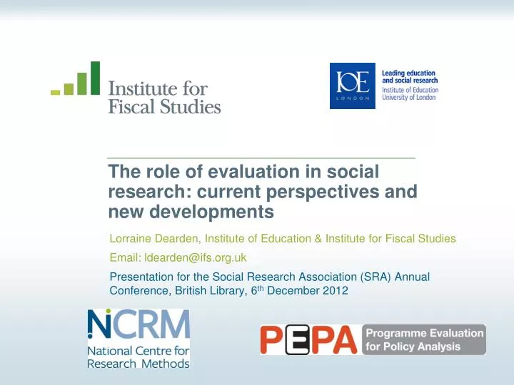 the role of evaluation in social research current perspectives and new developments