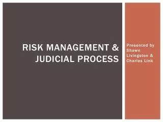 Risk Management &amp; Judicial Process