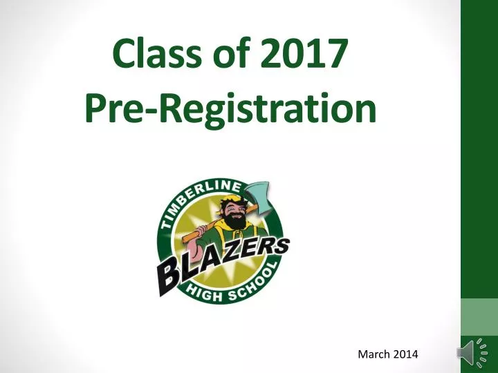 class of 2017 pre registration