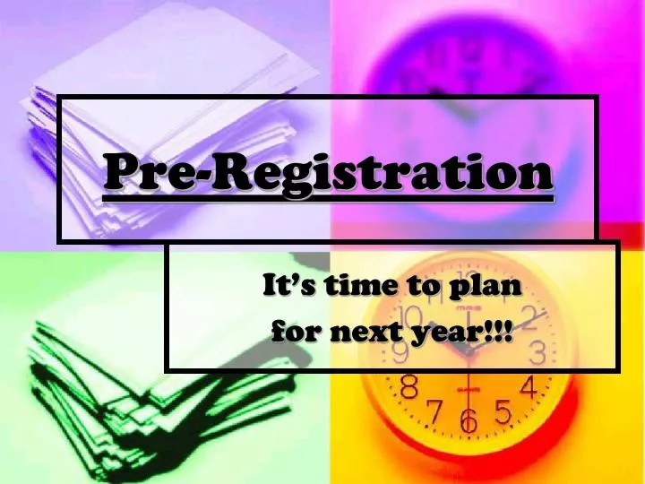 pre registration