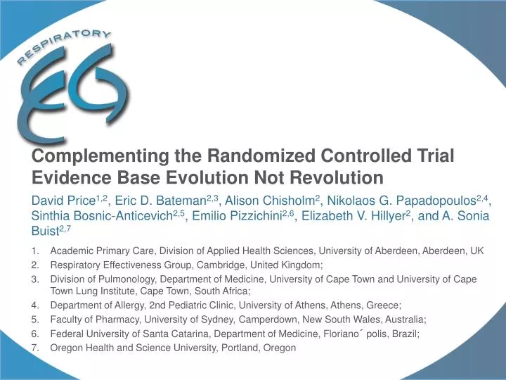 complementing the randomized controlled trial evidence base evolution not revolution