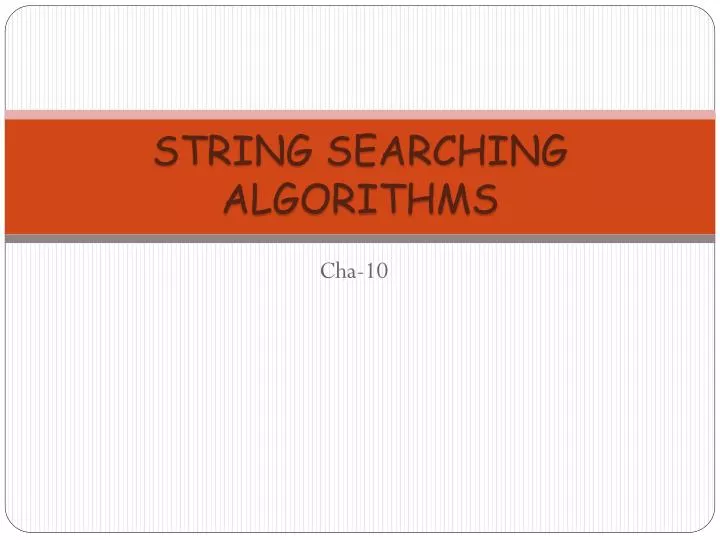 string searching algorithms