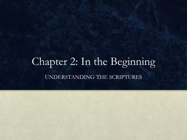 chapter 2 in the beginning