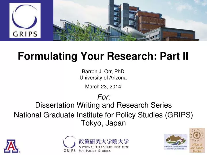 formulating your research part ii