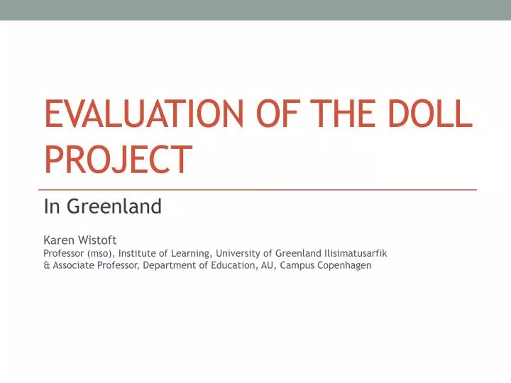 evaluation of the doll project