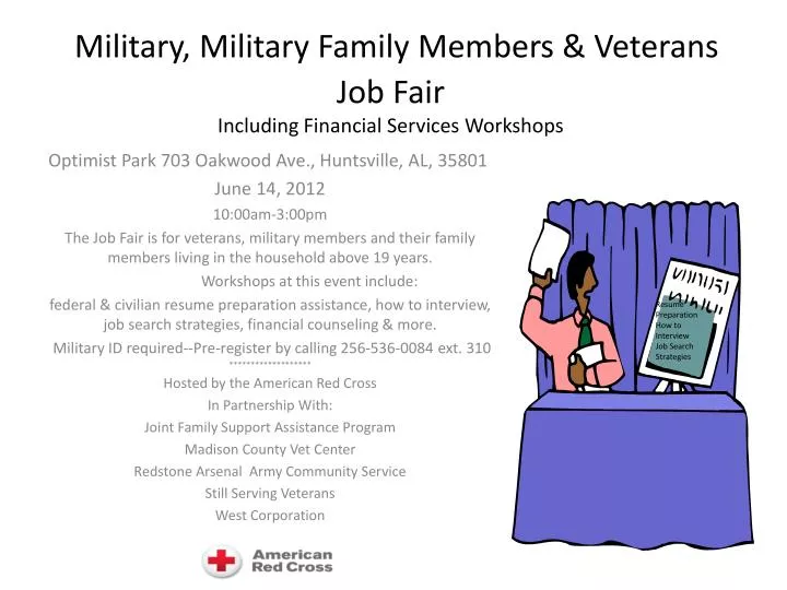 military military family members veterans job fair including financial services workshops