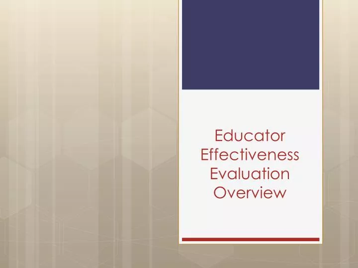 educator effectiveness evaluation overview