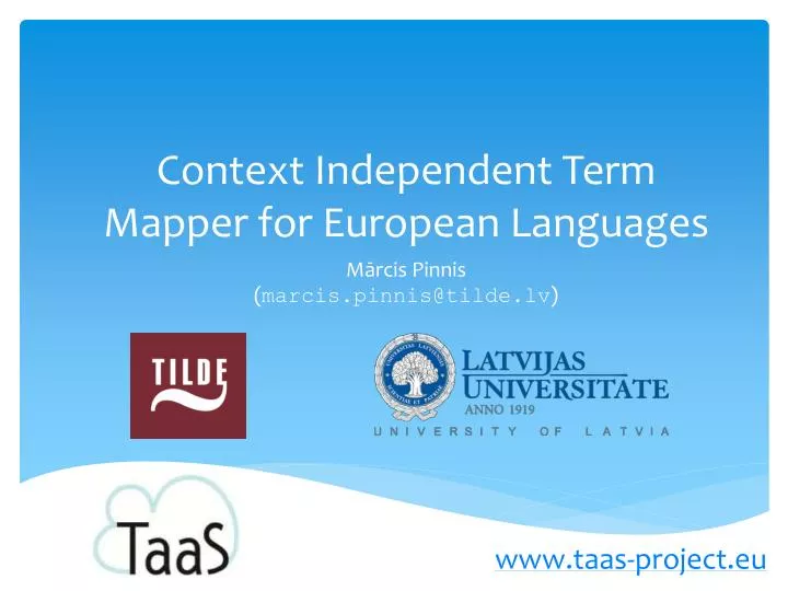 context independent term mapper for european languages