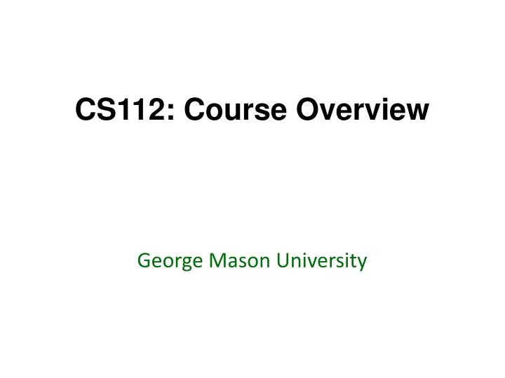 cs112 course overview