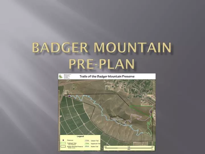 badger mountain pre plan
