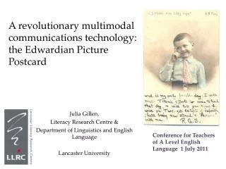 A revolutionary multimodal communications technology: the Edwardian Picture Postcard