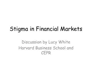 Stigma in Financial Markets