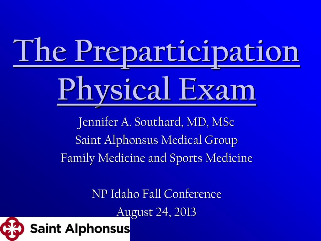 PPT - The Preparticipation Physical Exam PowerPoint Presentation, free ...