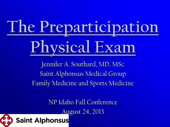 the preparticipation physical exam