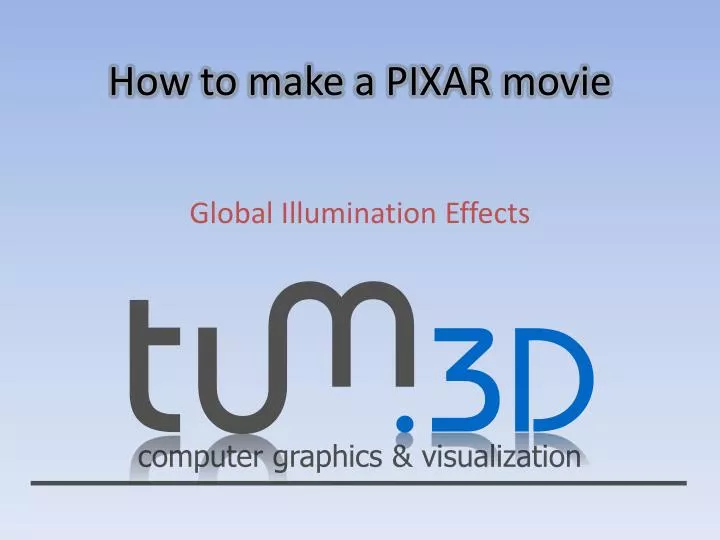 how to make a pixar movie