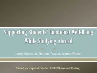 Supporting Students’ Emotional Well-Being While Studying Abroad