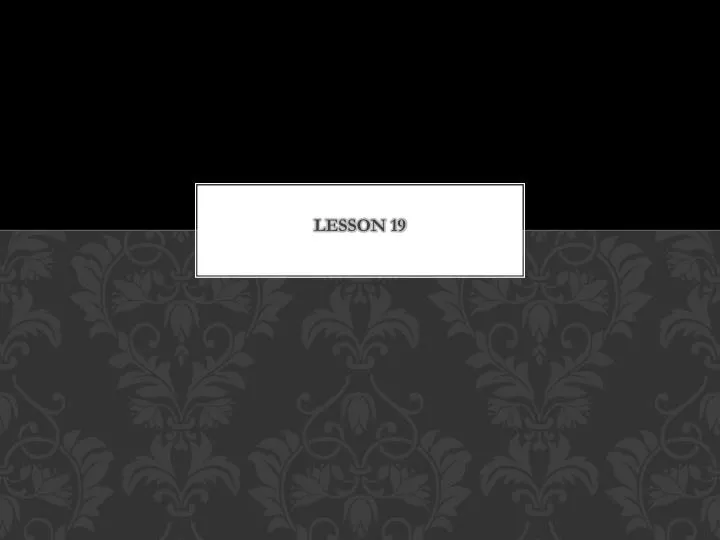 lesson 19