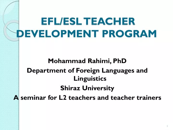 efl esl teacher development program