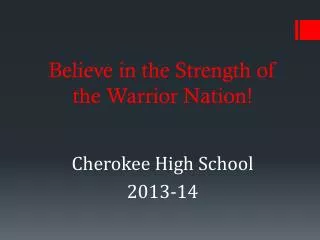 Believe in the Strength of the Warrior Nation!
