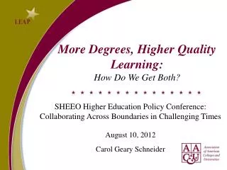 More Degrees, Higher Quality Learning: How Do We Get Both?