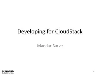 Developing for CloudStack