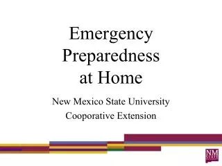 emergency preparedness at home