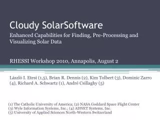 Cloudy SolarSoftware