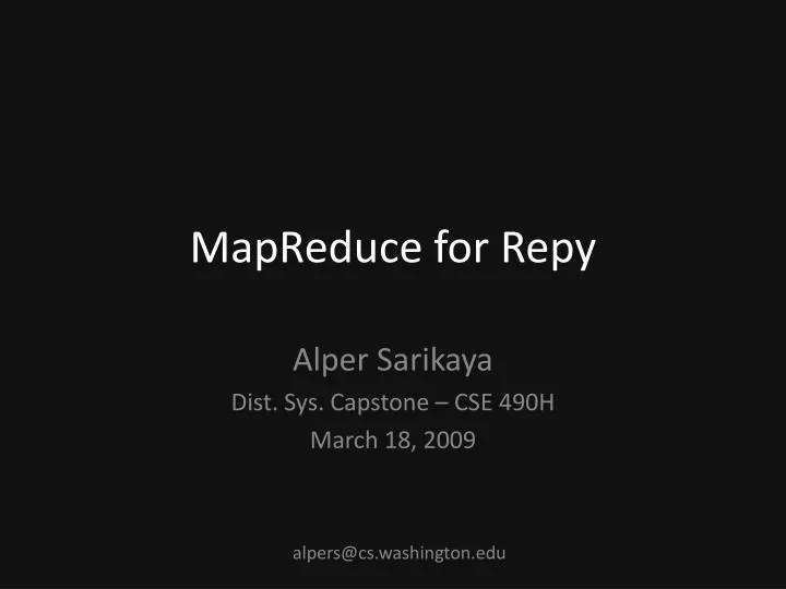 mapreduce for repy