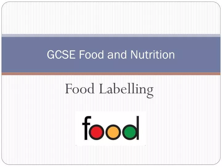 gcse food and nutrition