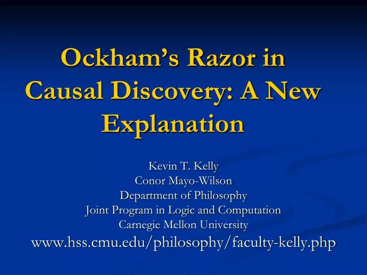 ockham s razor in causal discovery a new explanation