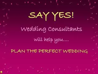 Plan the Perfect Wedding