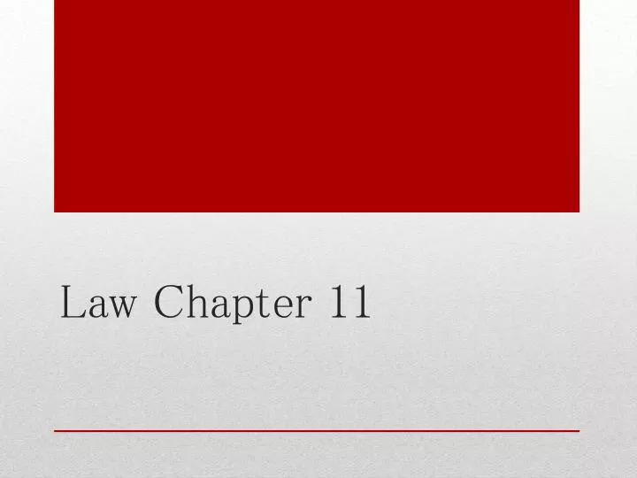 law chapter 11