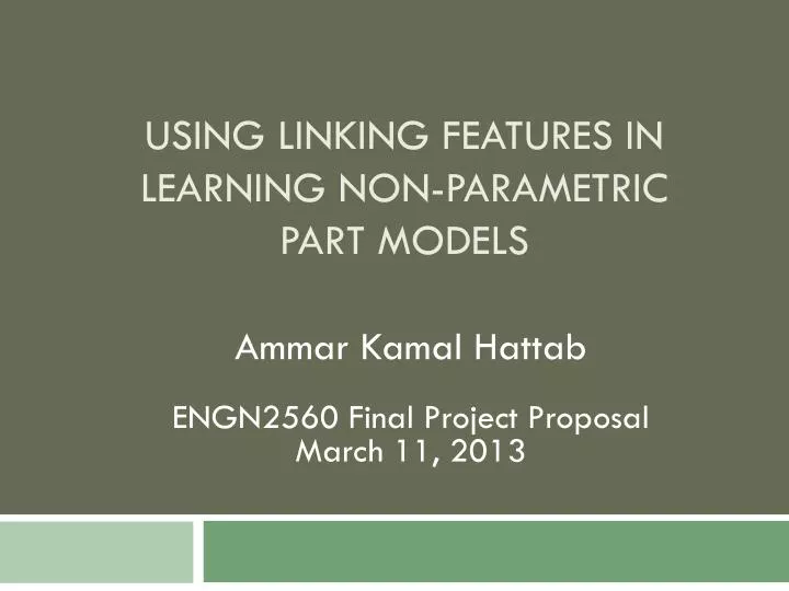 using linking features in learning non parametric part models