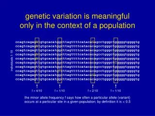genetic variation is meaningful only in the context of a population