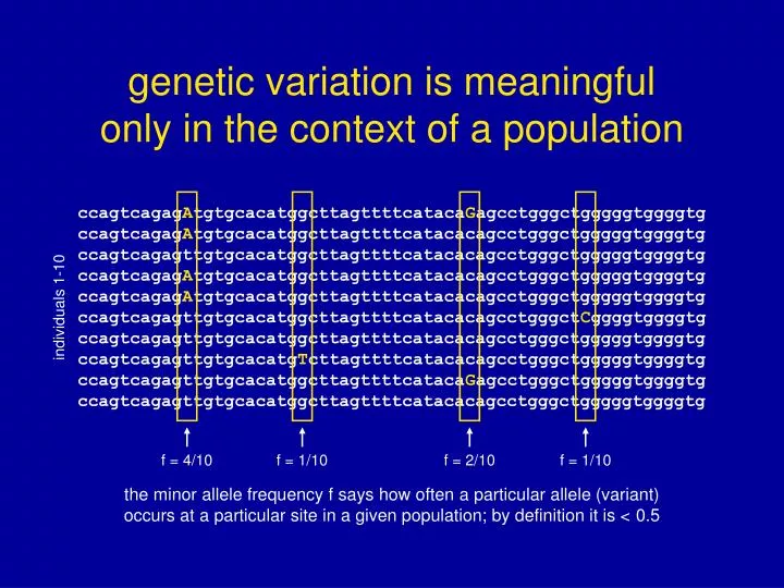 genetic variation is meaningful only in the context of a population