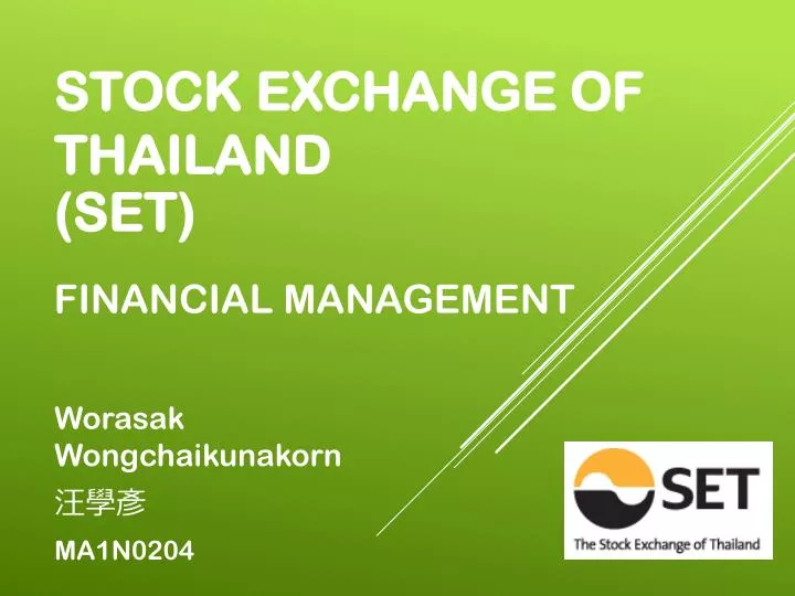 stock exchange of thailand set