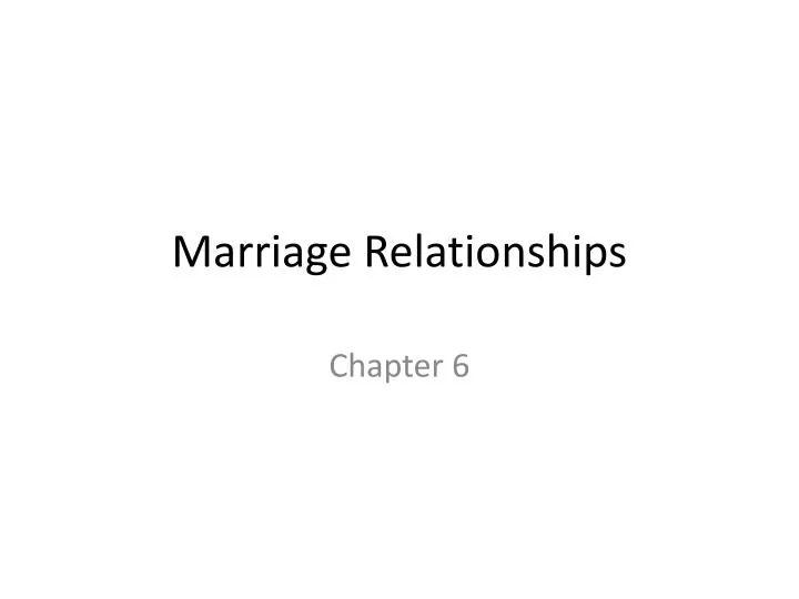 marriage relationships