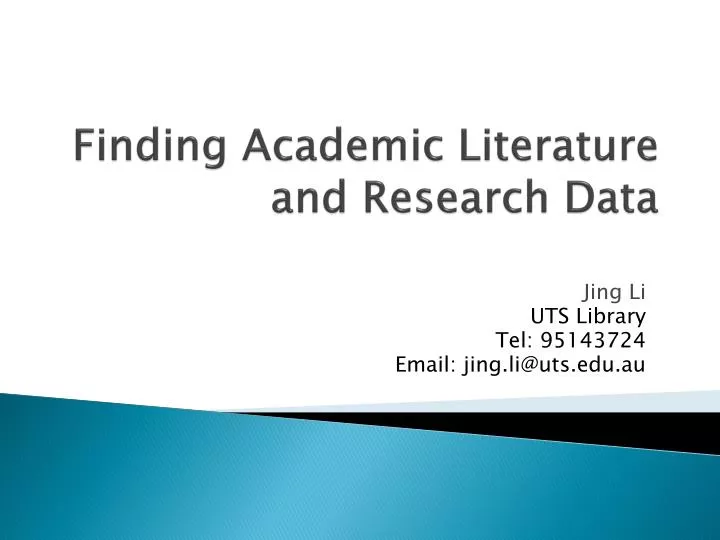 finding academic literature and research data