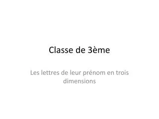 classe de 3 me