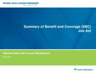 Summary of Benefit and Coverage (SBC) Job Aid