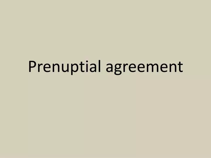 prenuptial agreement