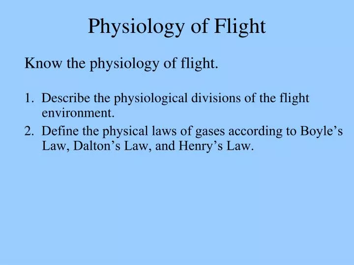 physiology of flight