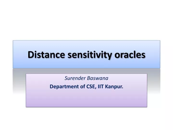 distance sensitivity oracles