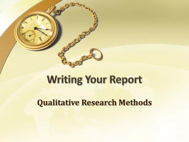 writing your report