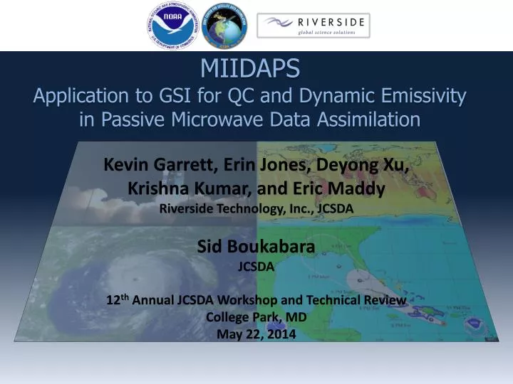 miidaps application to gsi for qc and dynamic emissivity in passive microwave data assimilation